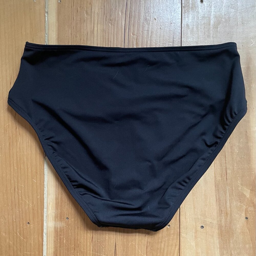 LOFT Beach High Waist Bikini Bottom Black Medium NWT - Picture 3 of 4